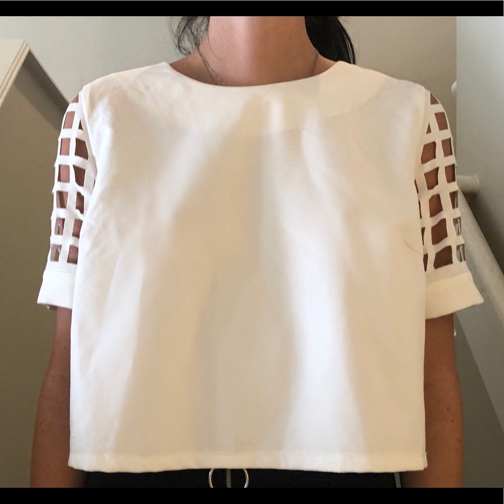 LF white top zipper in back